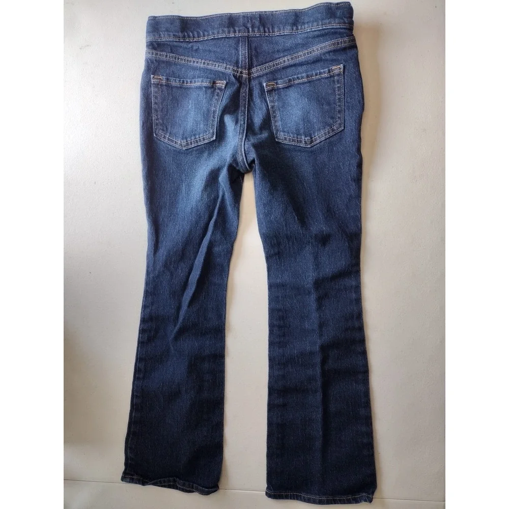 Old Navy Kids Dark Wash Boot-Cut Built-In Tough‎ Pull-On Jeans Size L 10-12